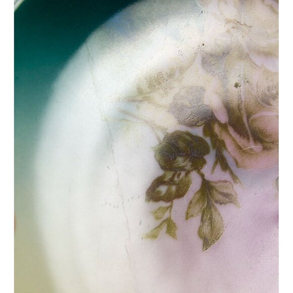 Hermann Ohme Silesia Hand Painted Dessert Plate Roses 6.25 inches - Picture 4 of 7